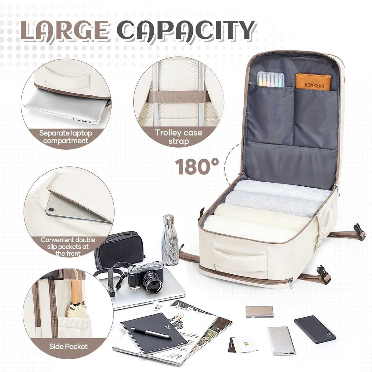 sac à dos de voyage pour femmes et hommes, bagage à main 40x30x20 pour ryanair, sac de voyage pour cabine, sac à dos pour l'université, sac pour ordinateur portable imperméable pour le travail