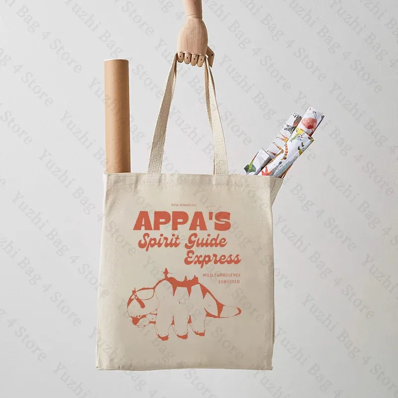 sac fourre-tout en toile vintage à motif appa, sacs animés, sac à provisions de grande capacité, cadeau d'anniversaire pour petit ami fille, initié kawaii