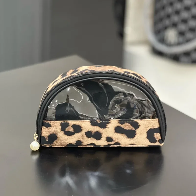 sac de maquillage léopard personnalisé, pochette de voyage portable de grande capacité pour cosmétiques, organisateur, mallette de rangement à fermeture éclair, sacs à main