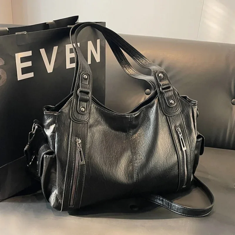 sac fourre-tout souple pour femmes, grande capacité, sac à bandoulière décontracté, sac à main pour le travail et les voyages