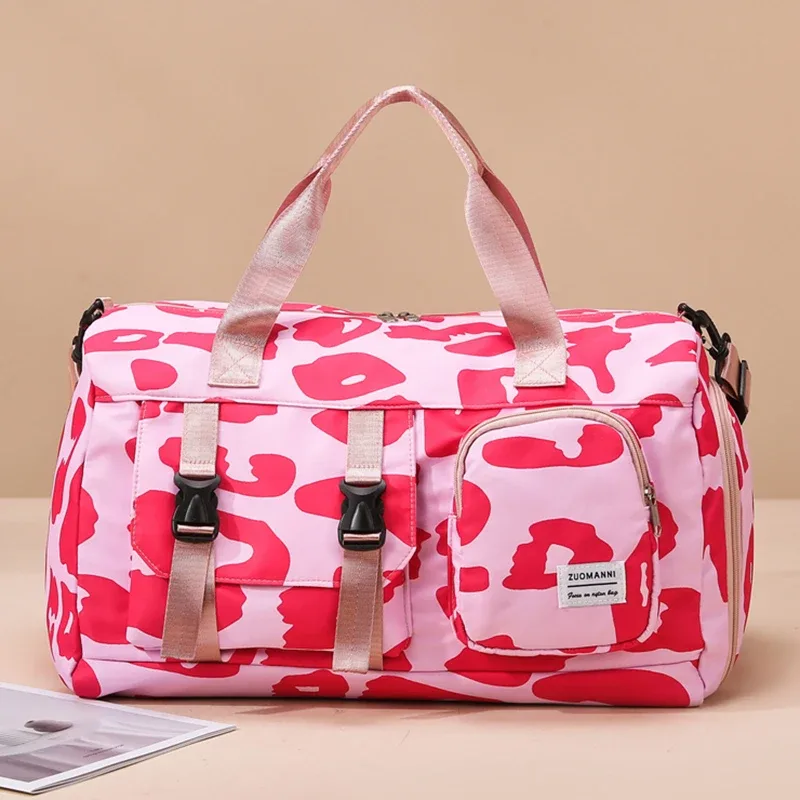 sac de sport tendance à imprimé léopard, sac de week-end, idéal pour les voyages en plein air, la natation, le fitness et le camping
