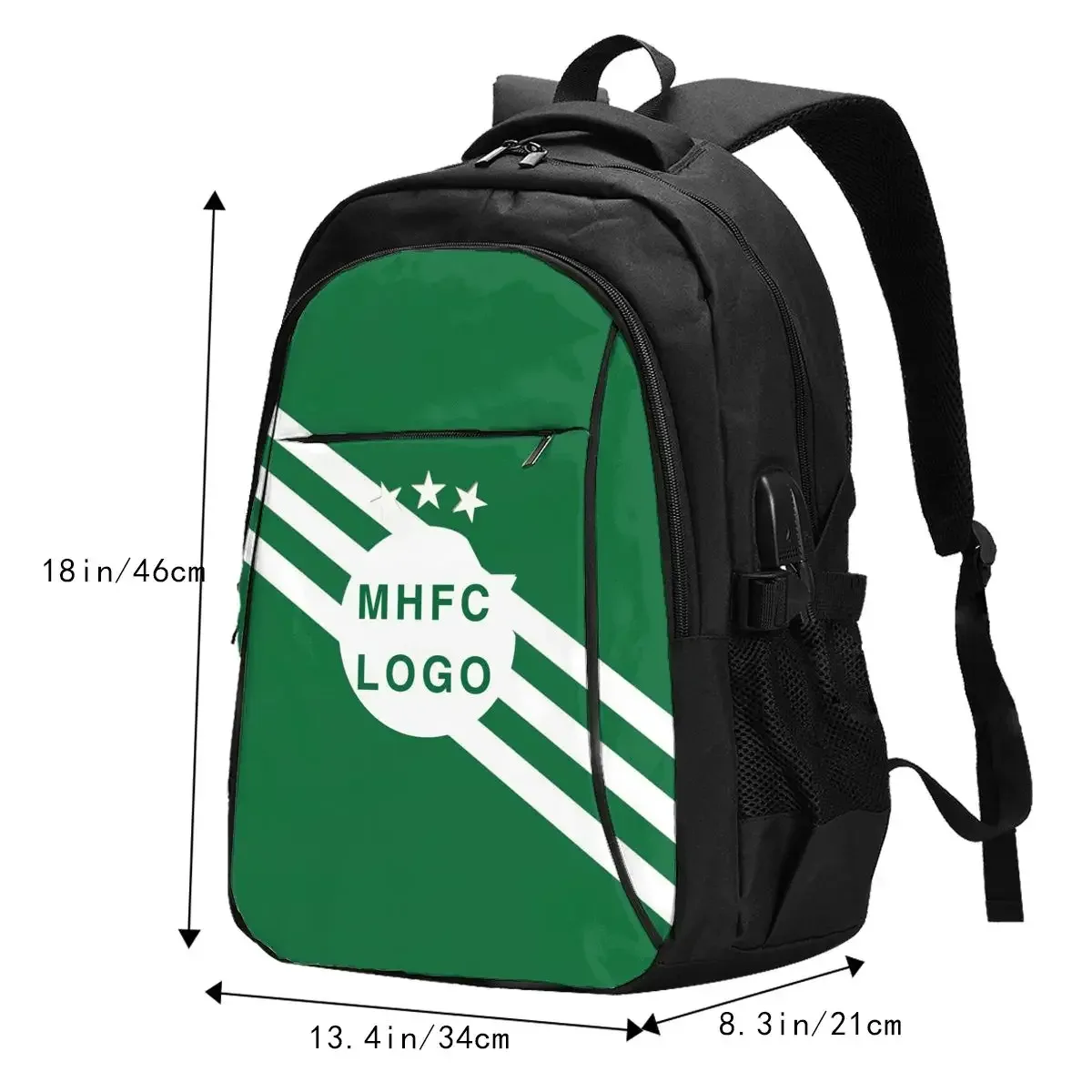 israël f.c mhfc grand sac à dos de voyage durable pour ordinateur portable sac résistant à l'eau avec port de chargement usb sac à dos d'affaires pour femmes et hommes