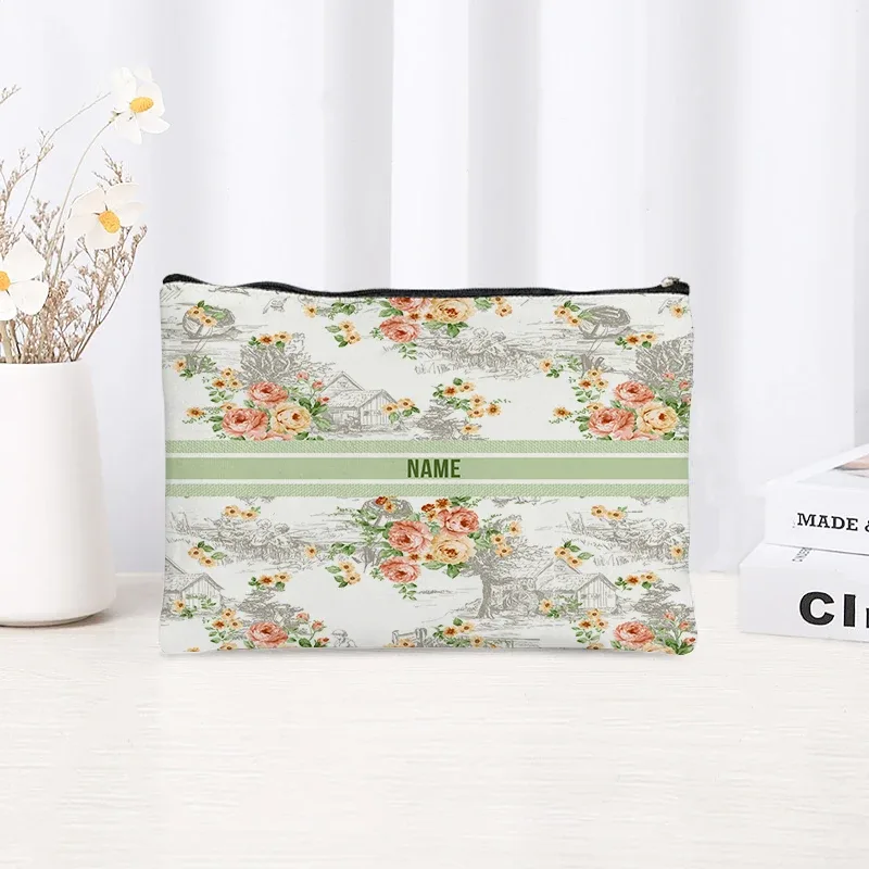 pochette de maquillage personnalisable pour femme, pochette de fête, pochette de mariage, pochette de voyage, trousse de maquillage en toile simple, organisateur, cadeaux pour femme
