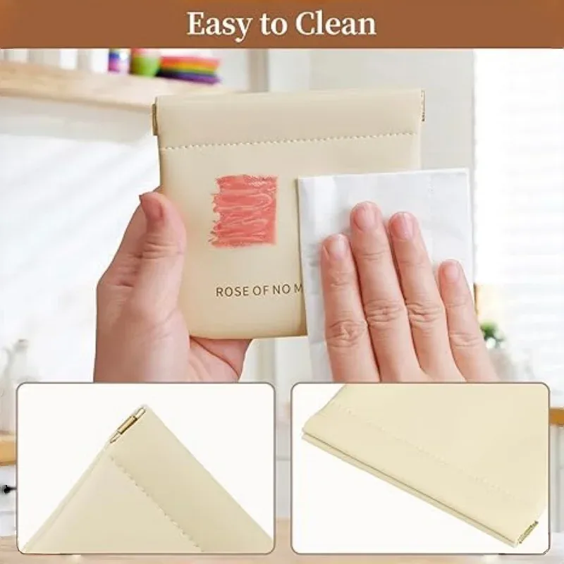 mini sac de rangement pour shrapnel, 1 pièce, fermeture automatique, sac de rangement, porte-monnaie, sac à cosmétiques, sac de voyage portable, cadeau pour fille