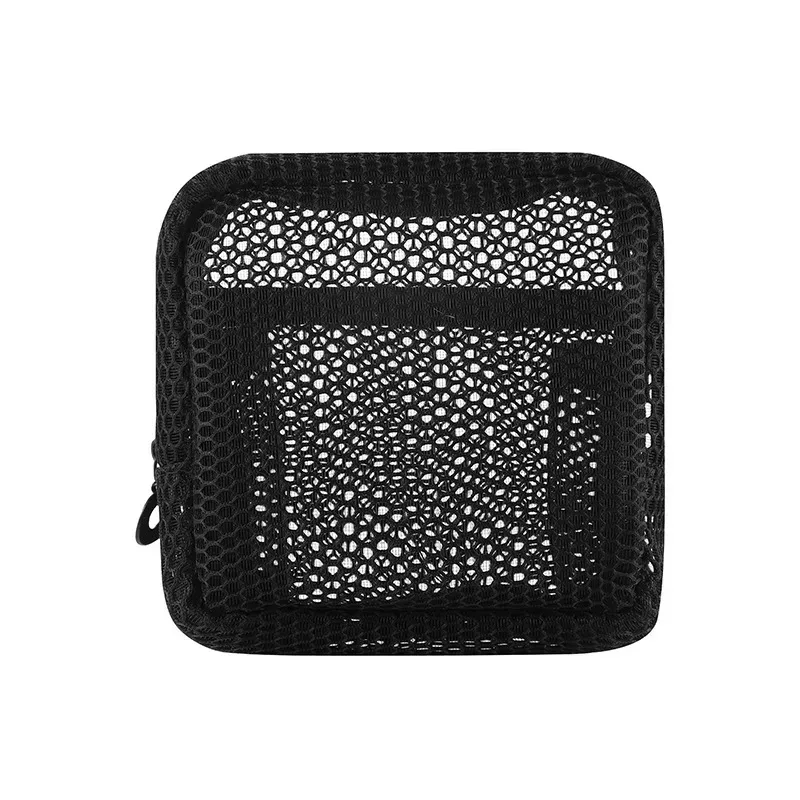 petit sac de maquillage en maille pour femmes, pochette carrée transparente et légère, organisateur de cosmétiques de voyage pour rouge à lèvres et étui à coussin