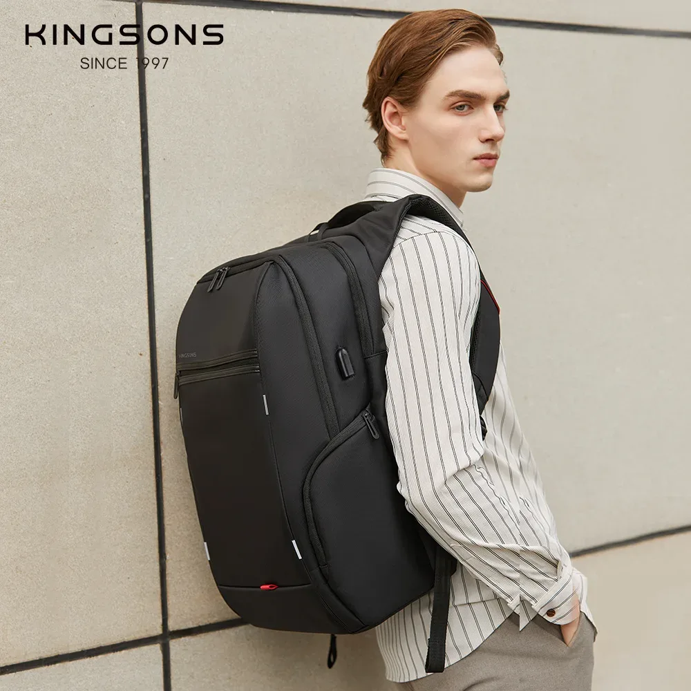 kingsons hommes sacs à dos 15 ''17'' sac à dos pour ordinateur portable usb chargeur sac antivol sac à dos pour adolescent mode homme voyage