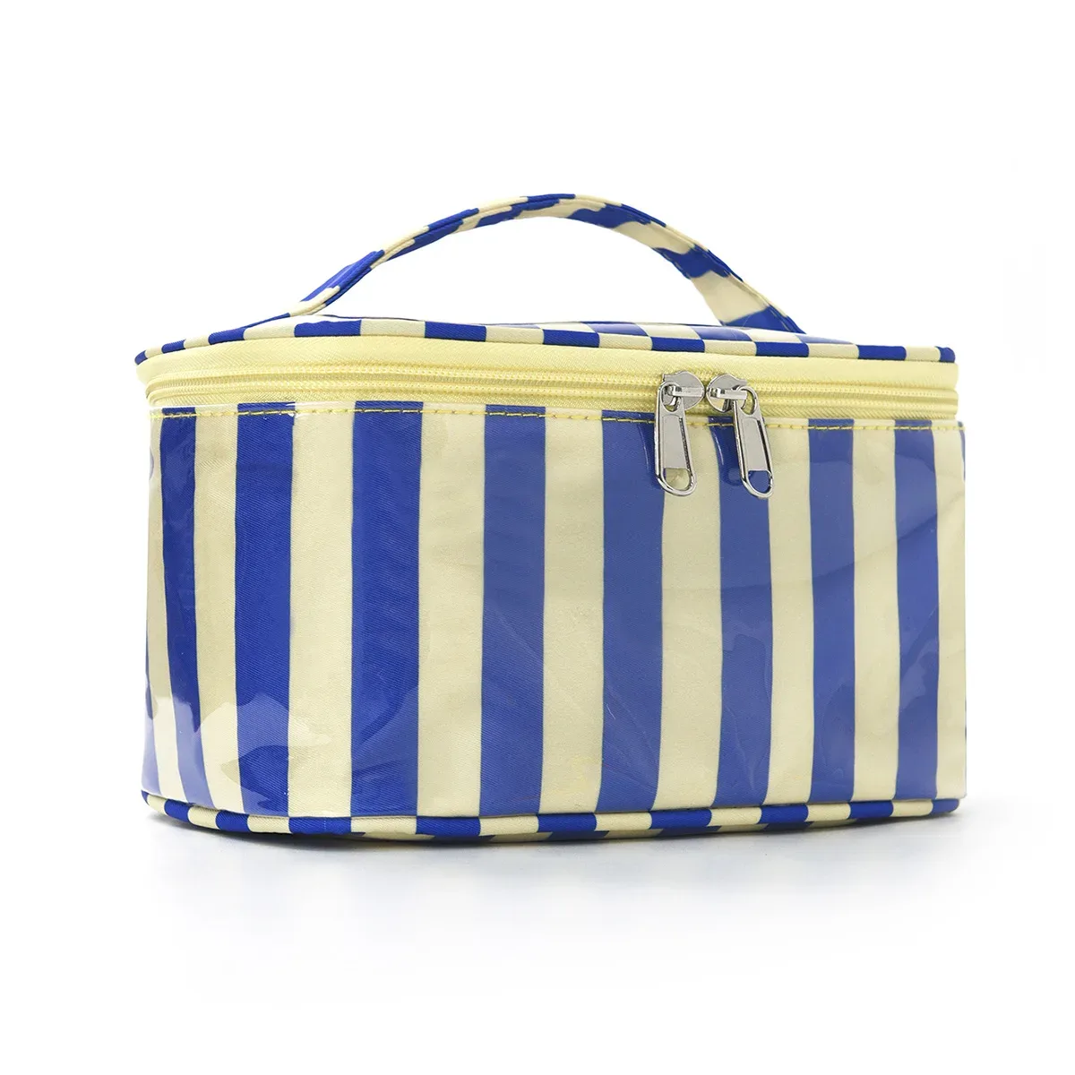 sac cosmétique à rayures en pvc de grande capacité, sac de rangement pour articles de toilette pour femmes, sac de maquillage portable, sac de voyage pour voyage d'affaires, soins de la peau