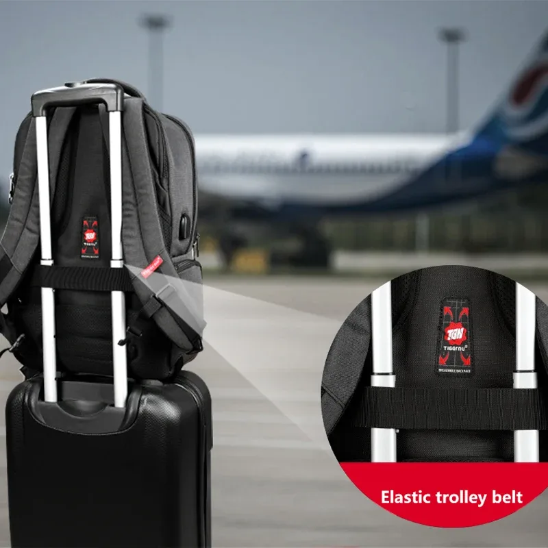 tigernu étanche anti-vol 15.6 pouces sac à dos pour ordinateur portable hommes mince école sac à dos sacs mâle voyage sac à dos pour adolescents sacs à dos