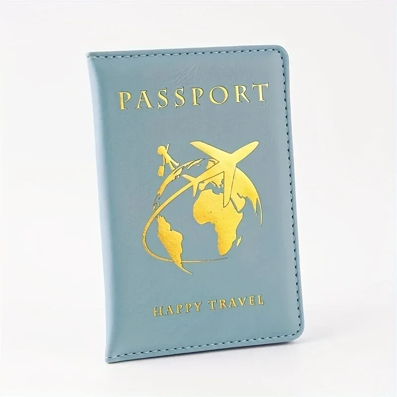 1 porte-passeport haut de gamme – portefeuille de voyage compact et pliable avec motif carte du monde pour carte de vaccination et carte d'identité