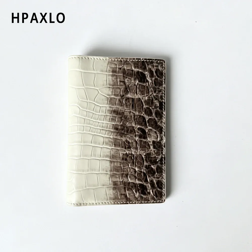 porte-passeport en cuir véritable gaufré crocodile, portefeuille de voyage avec blocage rfid, style himalayen, luxe, nouveau porte-passeport