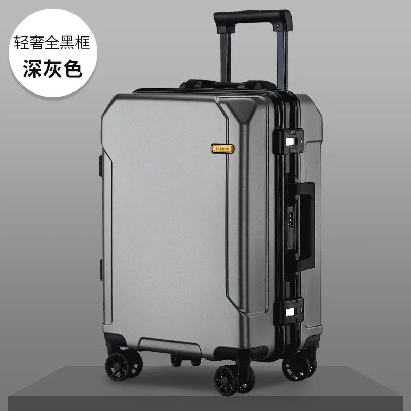 valise à roulettes avec cadre en aluminium pour hommes et femmes, bagages de voyage, petite cabine, 24 po, 20 po, tendance de la mode, nouveau