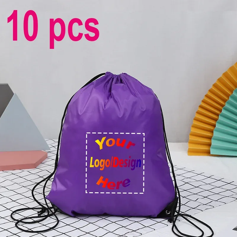 sac à dos personnalisé avec proximité wstring, sac de voyage en plein air, de dehors, d'entraînement, de chaussures de bug astique, impression de logo, cadeau personnalisé, 10 pièces/lot