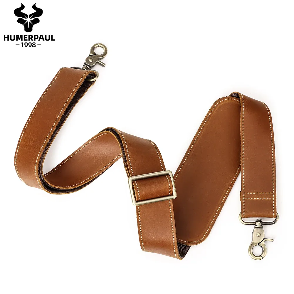 Sangles réglables en cuir vintage de 127 cm de long pour sacoche homme, accessoire de remplacement pour sac bandoulière ou sac messager.