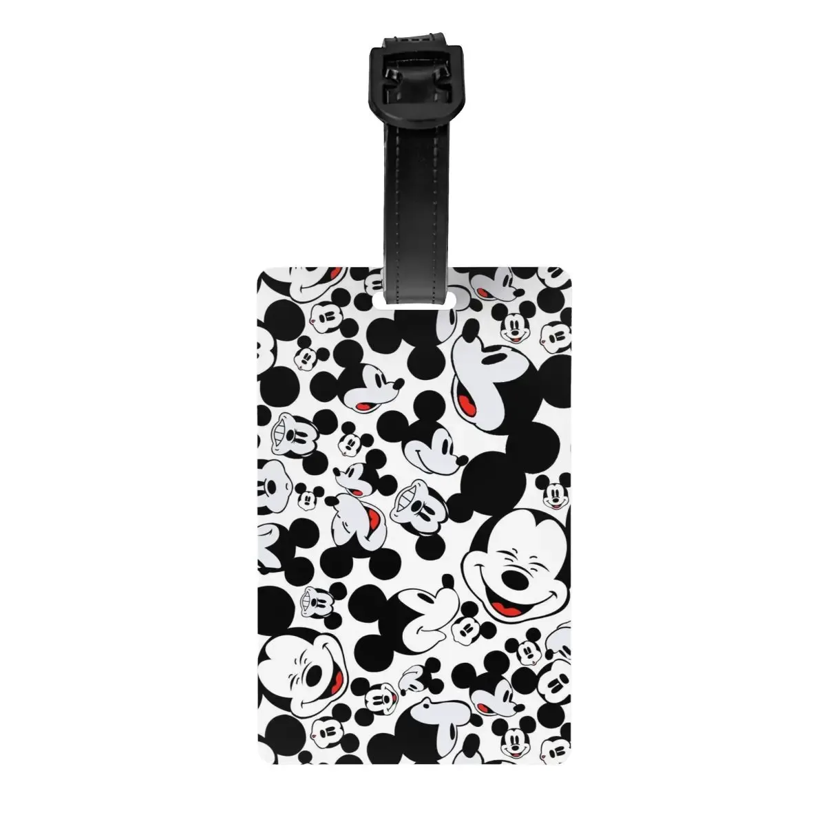 étiquette de bagage personnalisée m-mouse pour valises, étiquettes de bagage mignonnes de dessins animés, étiquette d'identification avec couverture de confidentialité