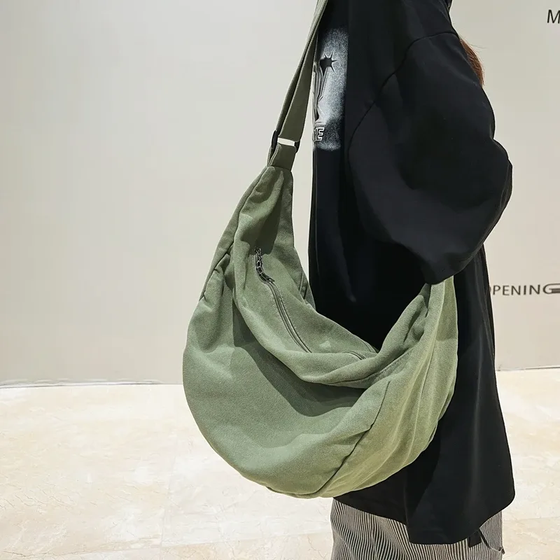 sacs à bandoulière en toile de couleur unie pour femmes, sacoche de shopping de grande capacité, sac à bandoulière pour étudiant, sac d'école unisexe