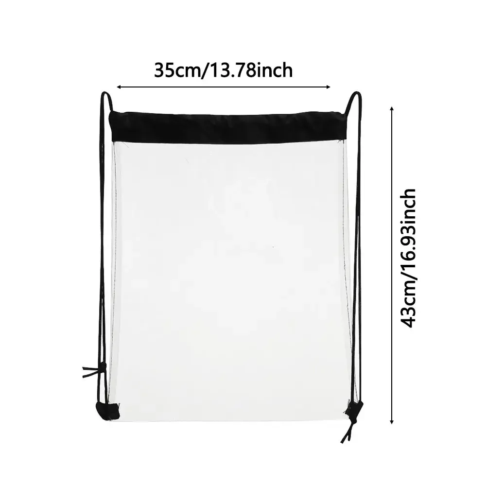 Sac à dos transparent pliable en PVC écologique portable, sacs à cordon, sacs à dos de shopping, sacs imperméables