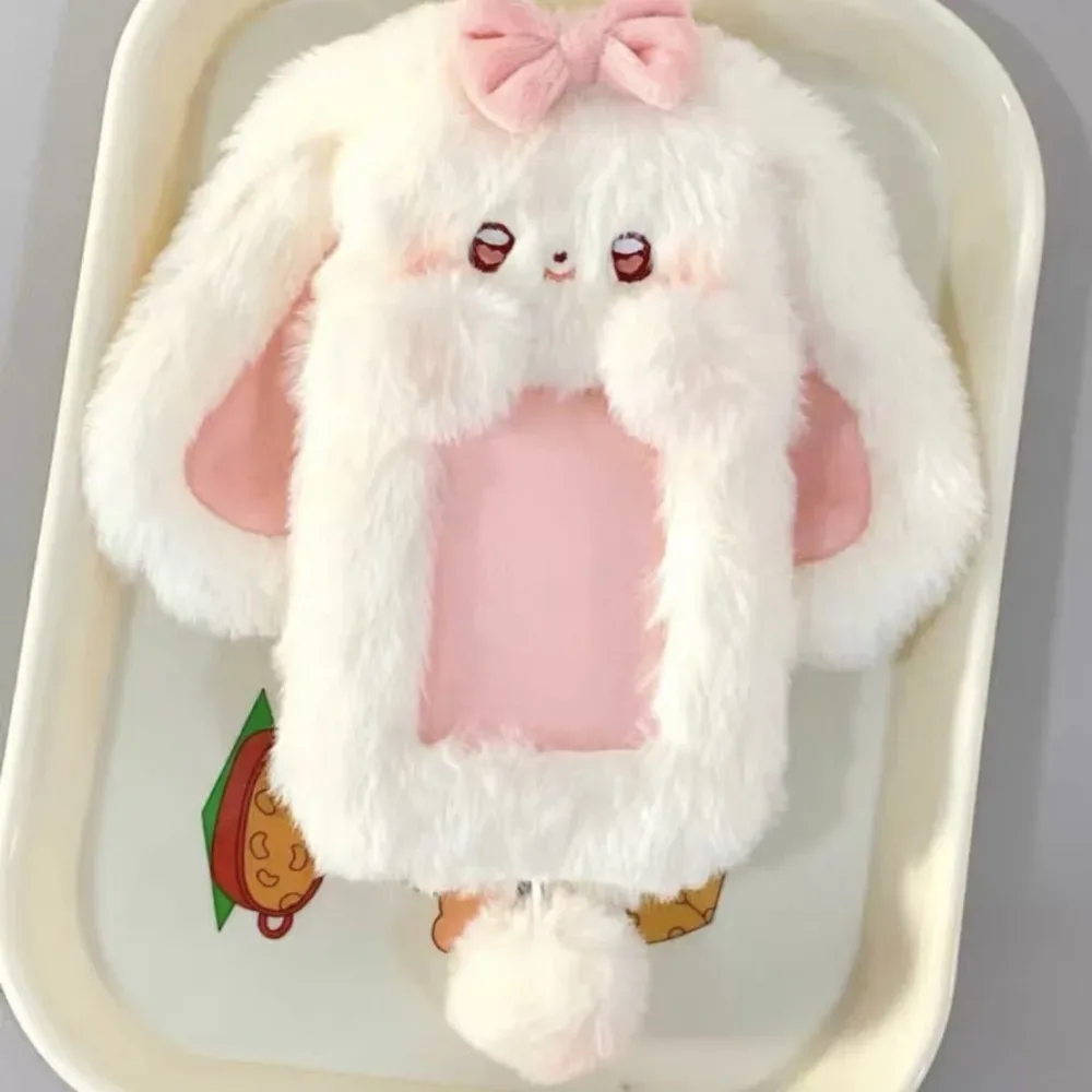 étui à cartes photo en peluche, mignon, dessin animé, lapin, chien, chat, porte-cartes, portable, ins, porte-cartes, étudiants, idole, photos, housse de protection