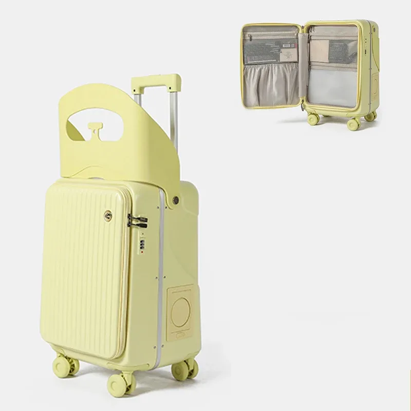 valise à roulettes pour enfant bunnyfly 20/24 pouces avec siège intégré – bagage cabine pour fille