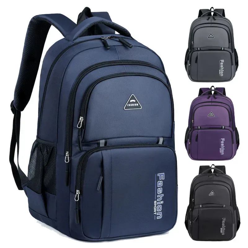Sac Dos Oxford Université Polyester Coton Bio Noir Bleu Gris Violet Grand Format Verrouillage Poche Téléphone Portable Bandoulière Arquée
