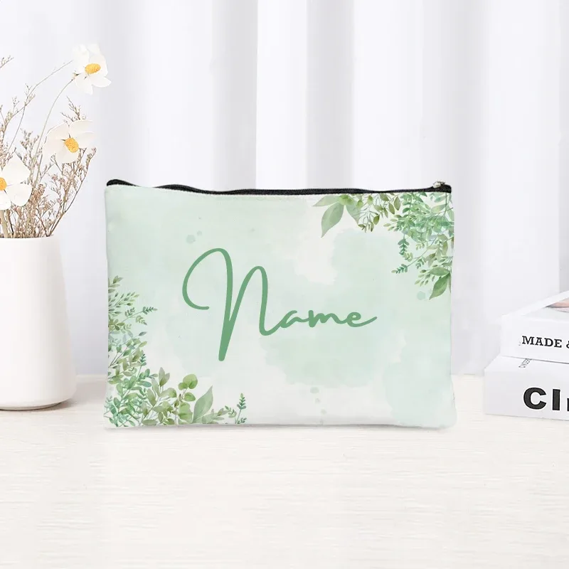 trousse de maquillage personnalisée pour femmes, pochette de rangement simple et fraîche, cadeau pour enseignant(e) ou étudiant(e), trousse à crayons pour femme, sacs de maquillage