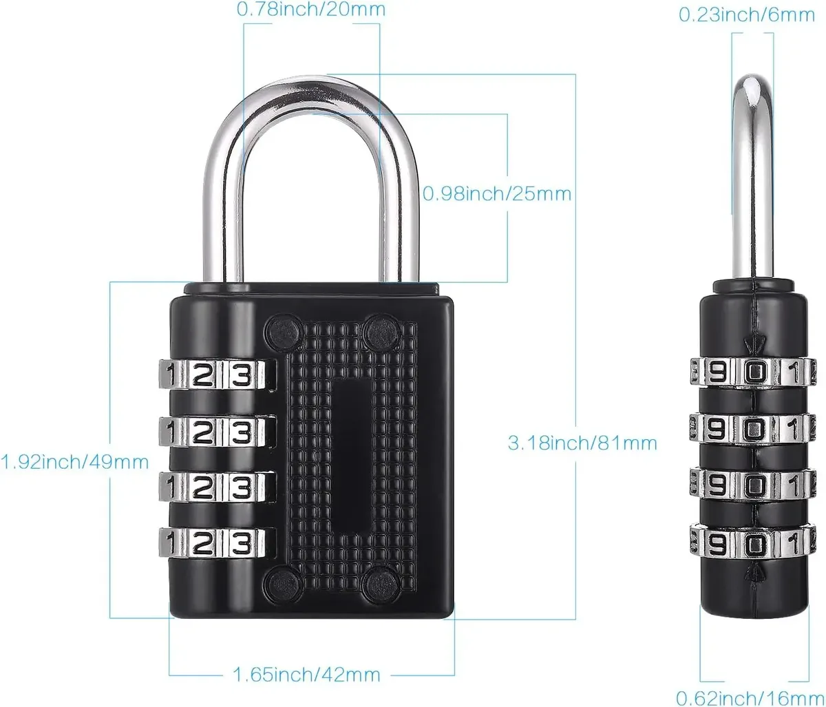 câble de sécurité en acier avec cadenas à combinaison à 4 chiffres, 1 ensemble de cadenas de voyage, câble de sécurité gainé de 1 m à double boucle pour valise