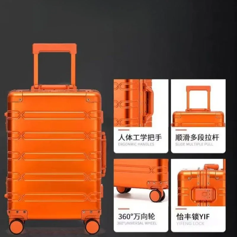 valise de voyage de luxe en alliage d'aluminium-magnésium de 20 pouces, valise à roulettes, bagage, bagage à main expédié depuis l'ue