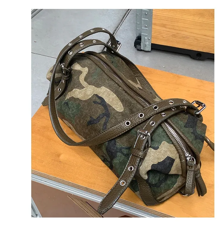 sac à main camouflage de marque pour femme, grande capacité, en toile, sac à bandoulière pour le quotidien, sac de voyage pour femme, sac de bras