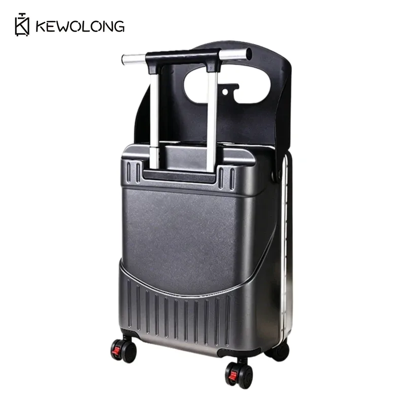 valise à roulettes pour enfants de 20 pouces, bagage de voyage 2-en-1 pour tout-petits avec siège et roues pivotantes, trolley léger.