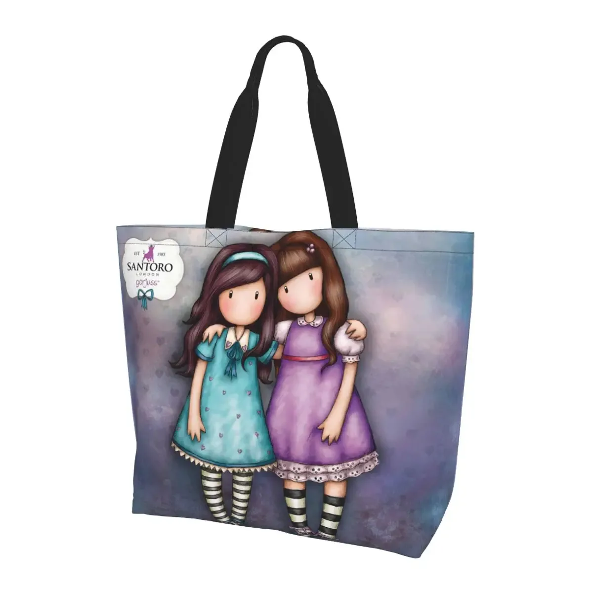 santoro gorjuss sac fourre-tout de shopping toile grande capacité sacs à bandoulière shopper sac à main d'épicerie pour femmes