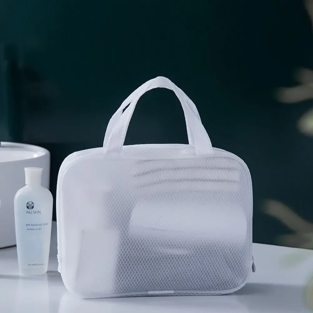 pochette de lavage en tissu maillé eva blanche, organiseur de voyage, trousses de maquillage, sacs cosmétiques en maille, sac de rangement combiné pour articles de toilette