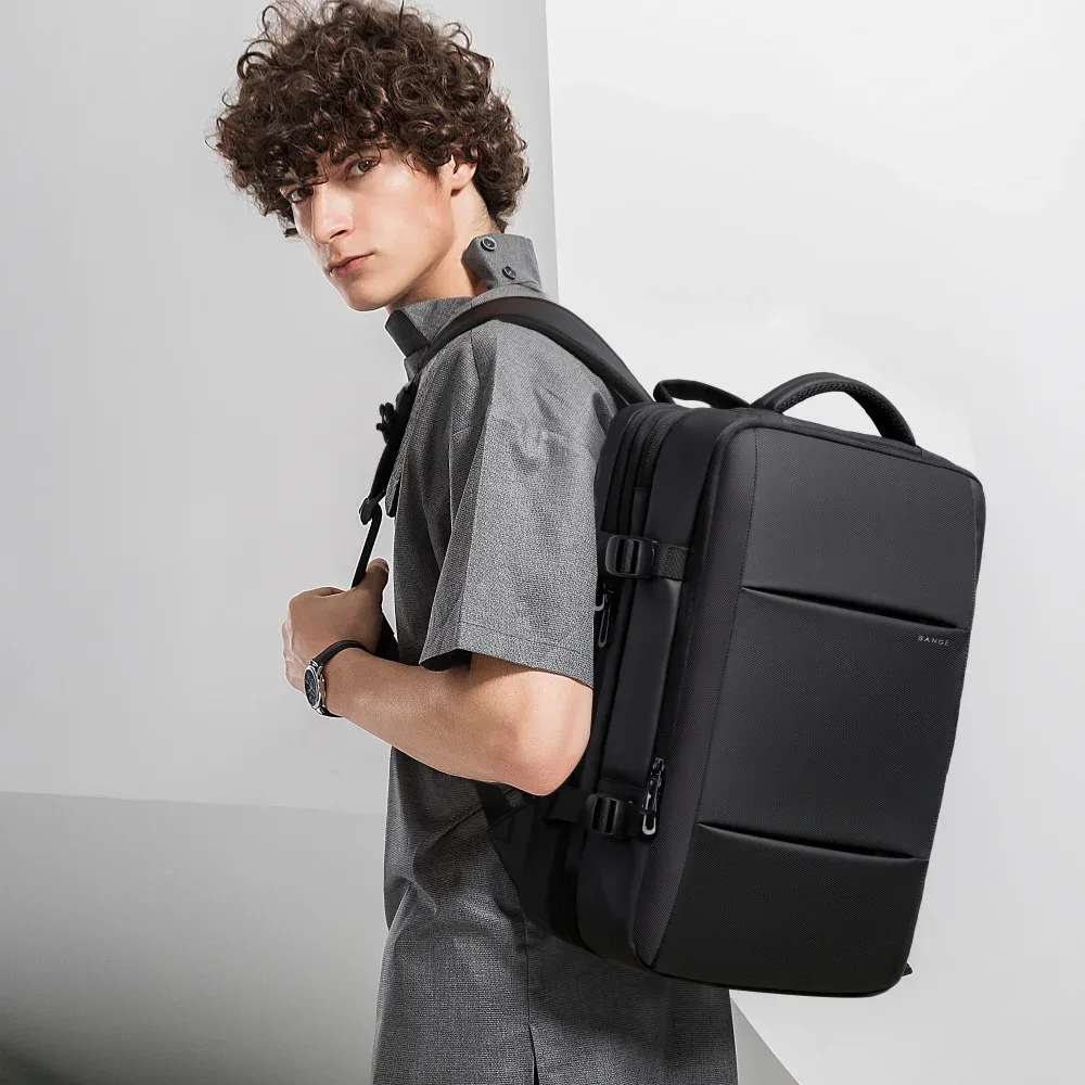 sac dos oxford université noir polyester capacité 20 35 litres bandoulière arquée poches latérales ipad feuille a4 poches arrière ordinateur portable usage voyage business