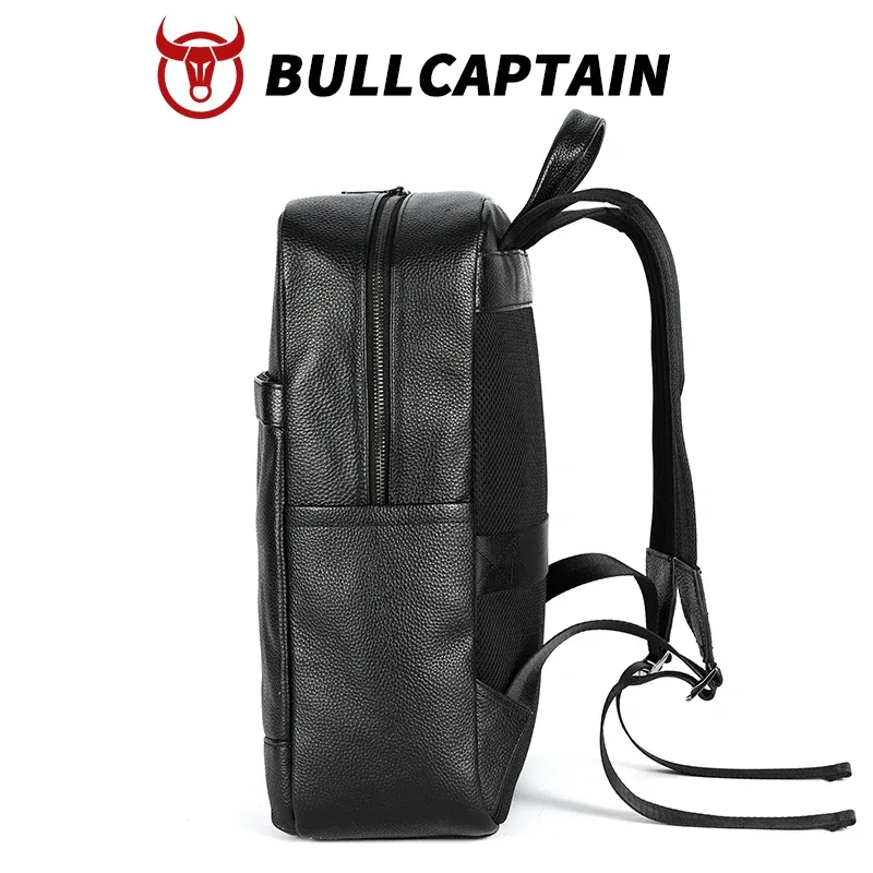 sac dos cuir vache polyester noir compartiment ordinateur portable fermeture éclair unisexe voyage business sport