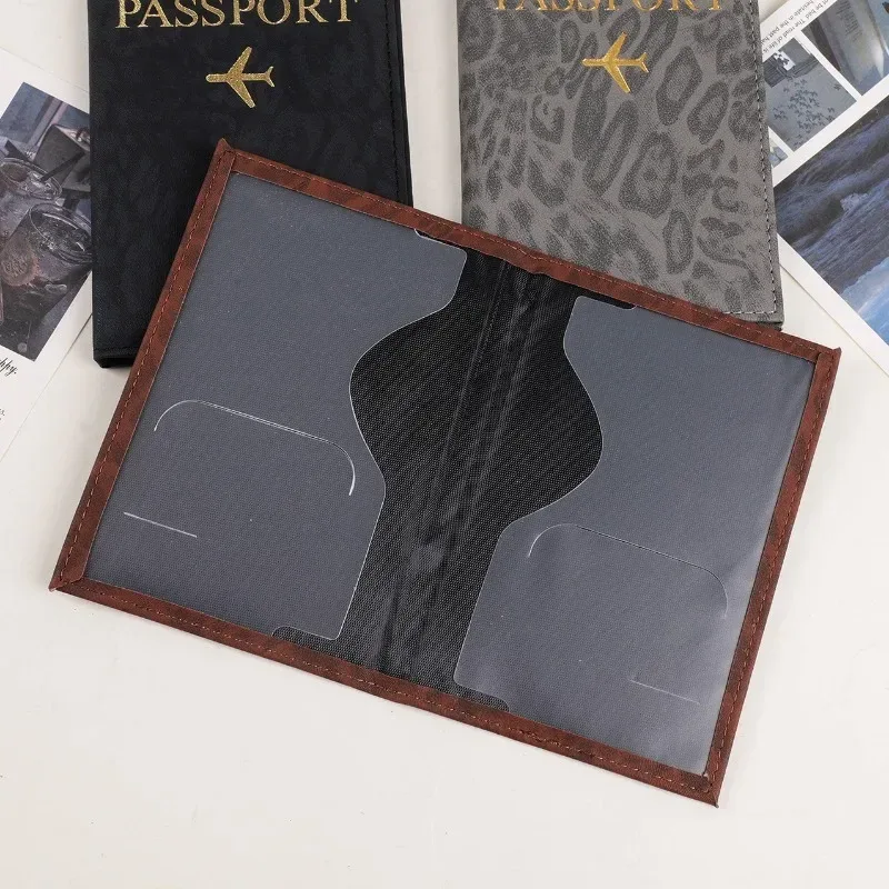 2026 porte-passeport de voyage housse pour femmes hommes en cuir pu carte billet passeport couvre support accessoires de protection portefeuille