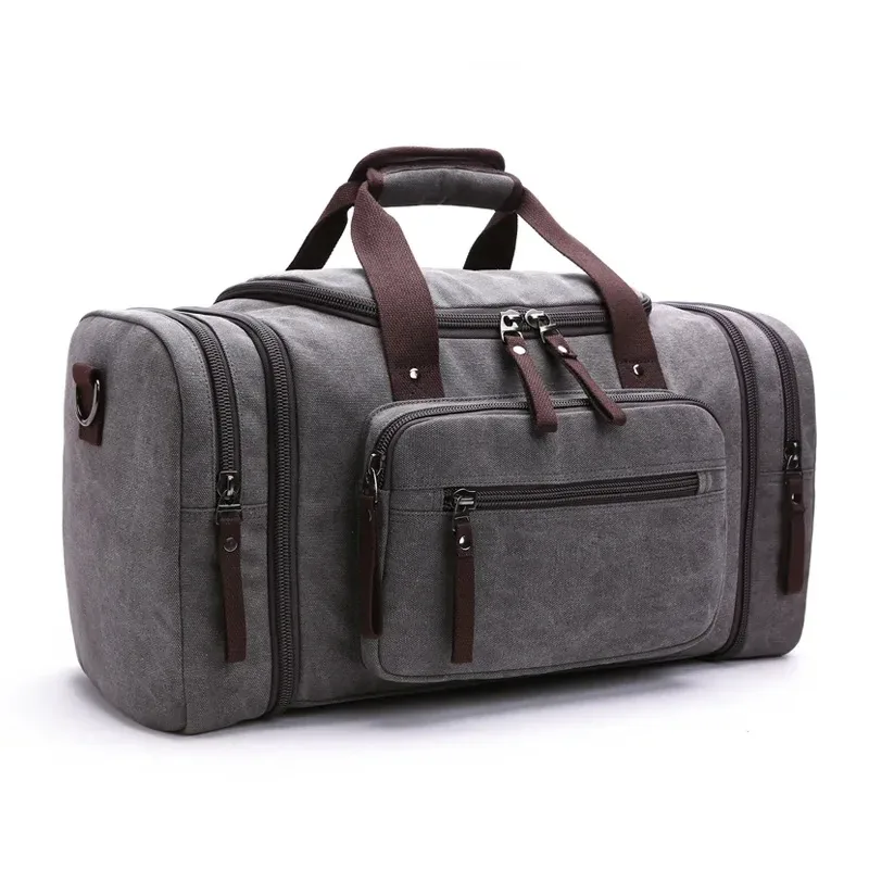 sacs de voyage élégants en toile vintage, sacs de voyage à grande capacité, sacs de cabine, sacs de sport pour hommes, sacs fourre-tout de voyage, sacs de week-end
