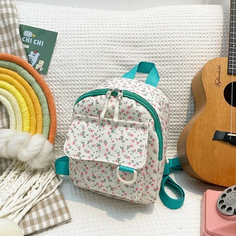 nouveau mini sac à dos imprimé fleuri sac de rangement en velours côtelé doux version coréenne sac à dos cadeau