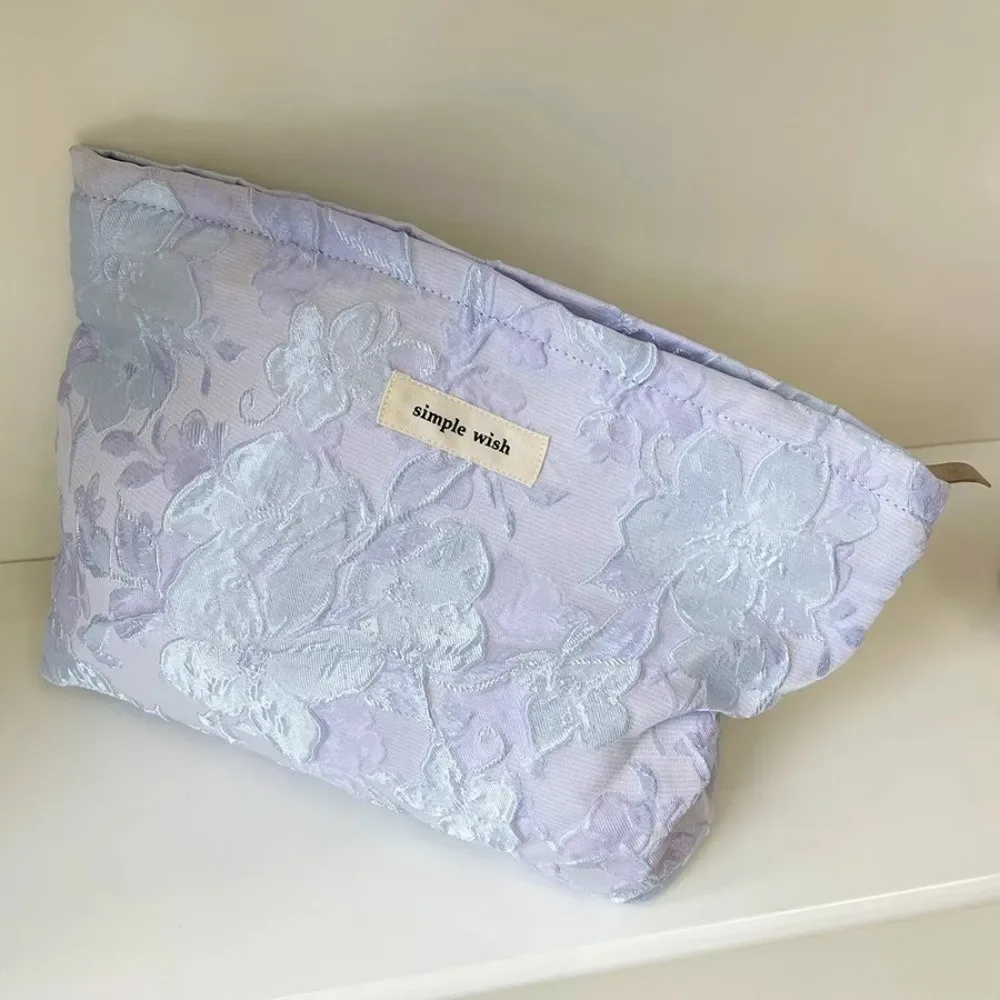 sac à cosmétiques imprimé à la mode, imprimé floral, grande capacité, trousse de maquillage, trousse de toilette, voyage