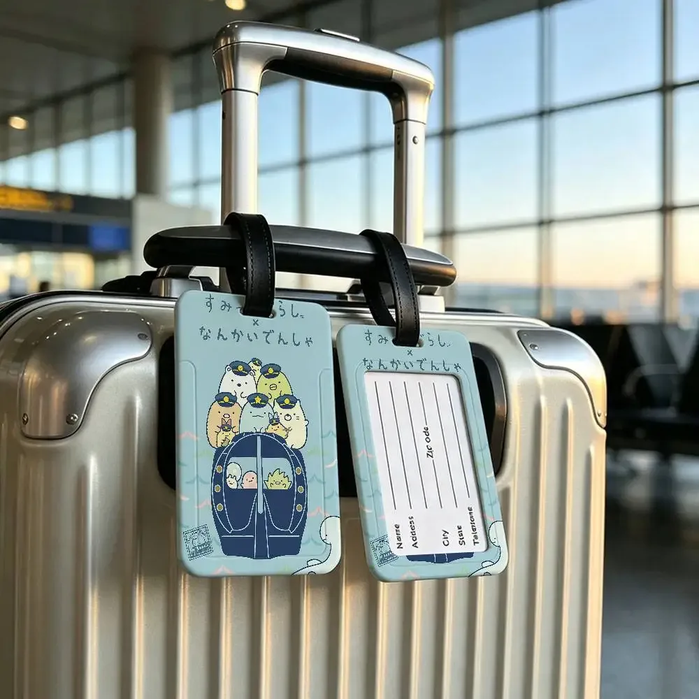 porte-étiquette d'identification anti-perte en pvc flexible sumikko gurashi, anime japonais, pour tous types de sacs de voyage