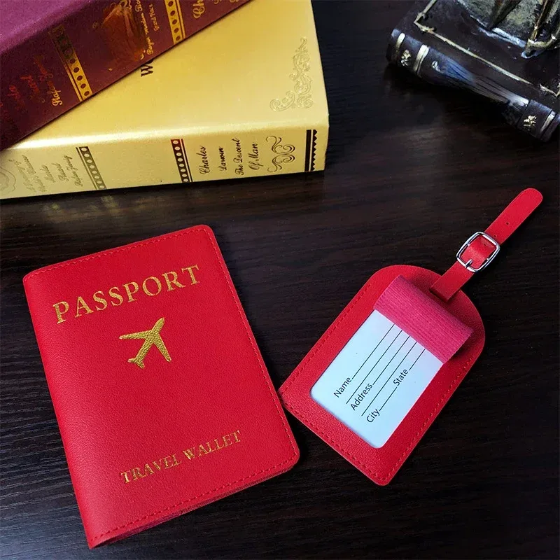 étiquette de bagage en cuir pu pour hommes et femmes, étiquette d'adresse de valise, sac d'embarquement, nom, identification, porte-adresse, accessoire de voyage