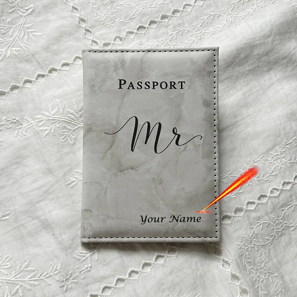 couvertures personnalisées pour passeport mr et mrs, avec nom personnalisé, porte-passeport, couverture de passeport personnalisée pour couples