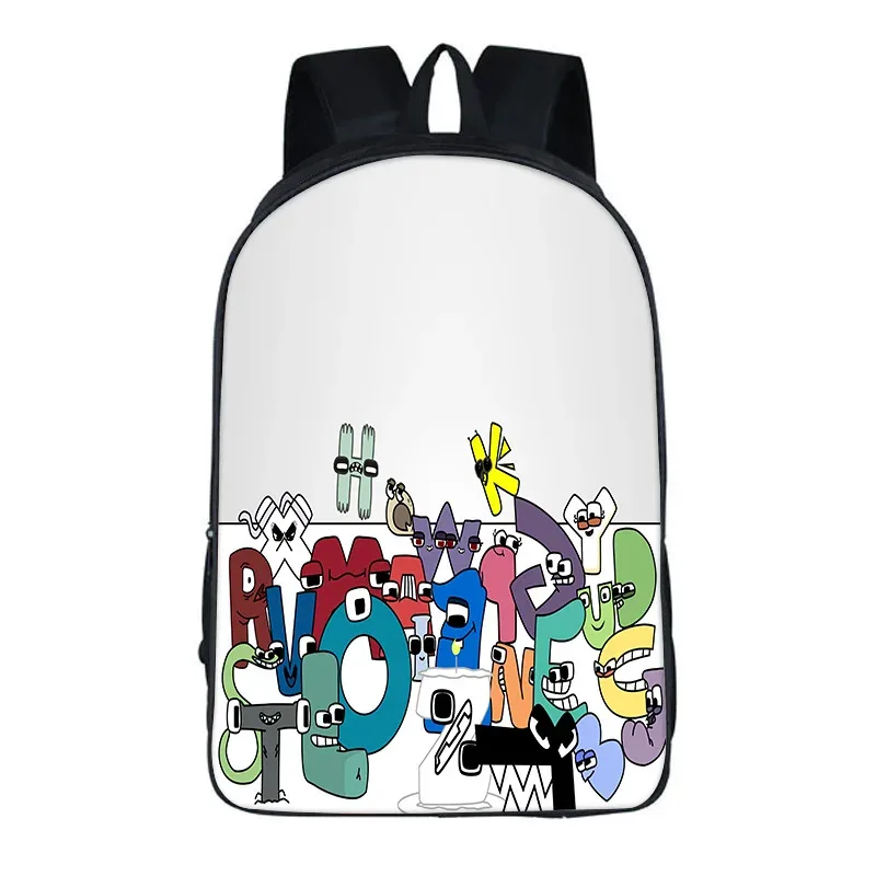 sac à dos alphabet lore avec périphériques de jeu, imprimé légende de lettres, sac à dos pour école primaire et secondaire