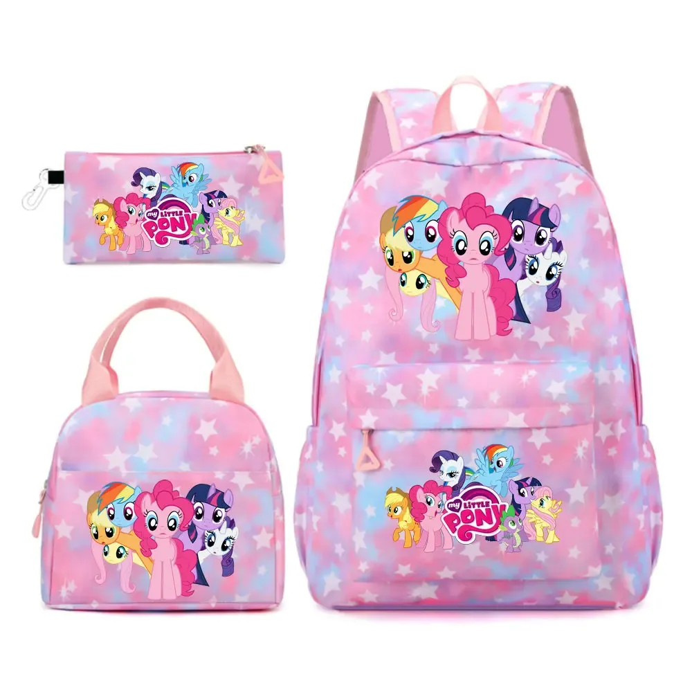 sac à dos my little pony, 3 pièces/ensembles, sac à dos de sport pour filles, sac à dos pour ordinateur portable, sac à dos de voyage pour adolescents, sac à livres pour étudiants et adolescents