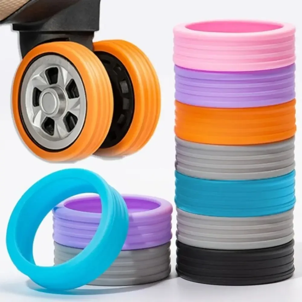 roue silicone protection bagages noir bleu orange gris rose vert bleu blanc rouge argent orange set pièces accessoire voyage