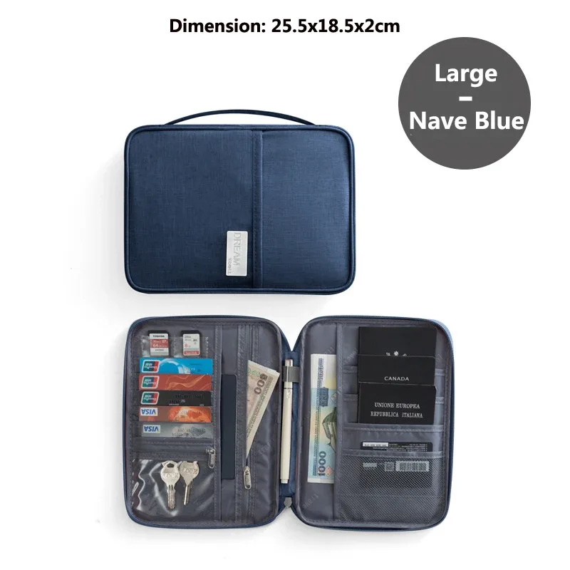 porte-passeport étanche, sac de voyage portable, organisateur de passeport multifonctionnel, mallette de documents, sac de rangement pour femmes et hommes