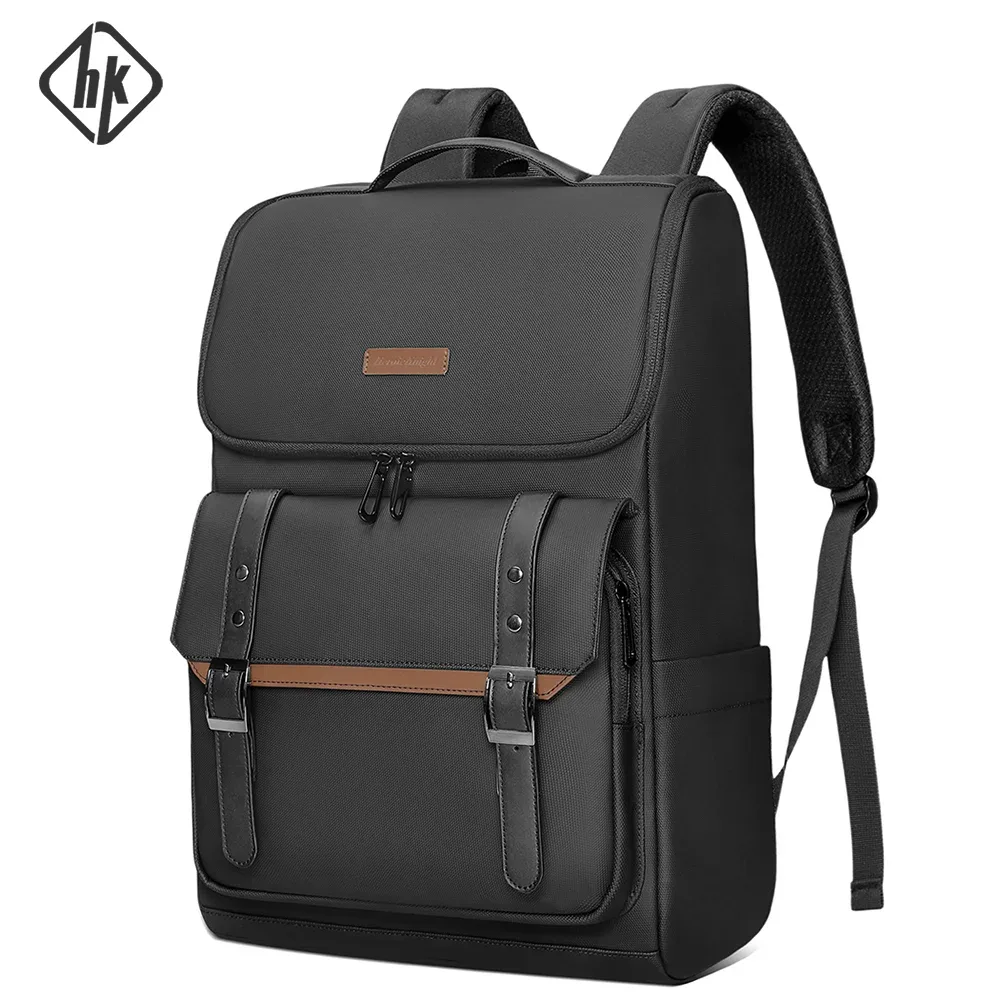 HK Vintage – sac à dos pour ordinateur portable de 17.3 pouces, sac à dos de voyage antivol pour hommes, sac d'ordinateur étanche pour affaires, sac à dos quotidien pour l'université