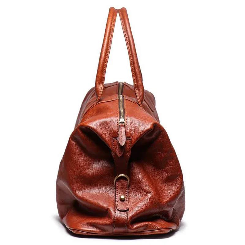 sac de voyage de luxe en cuir véritable pour hommes, sac à bagages polochon de grande capacité, sac de week-end, sac à bandoulière de nuit, gym rétro
