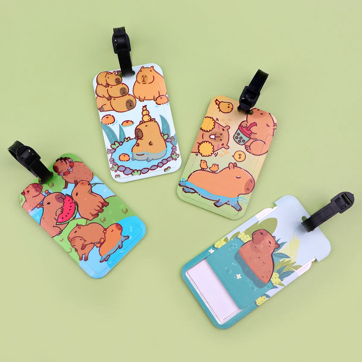 étiquettes de bagage animaux mignons – porte-adresses et noms pour valises – étiquettes de bagage de voyage portables – accessoires de valise