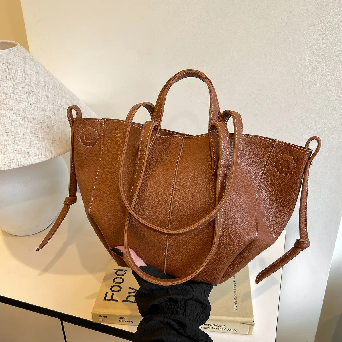 sac fourre-tout en cuir grande capacité pour femme, sac à main de luxe imperméable, sac à bandoulière pour le travail, le shopping et les voyages, sac à la mode