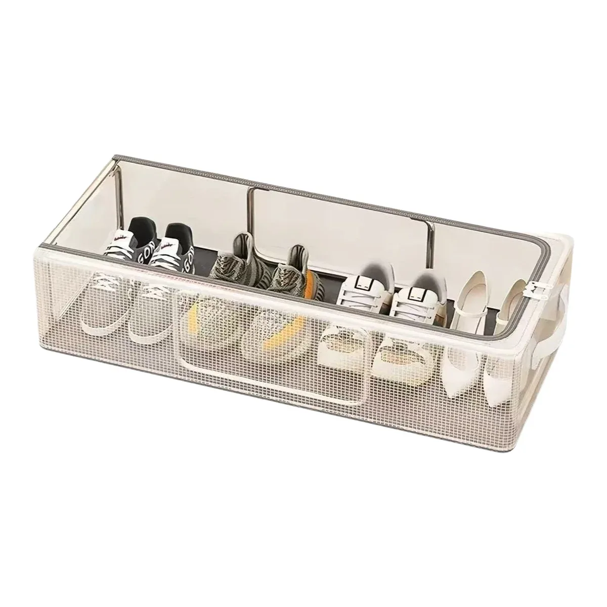 boîte de rangement pliable anti-poussière pour chaussures, transparente, gain de place, support à bottes pour sous le lit, organisateur de placard, design moderne et minimaliste