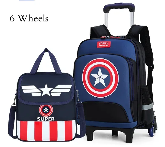 sac dos oxford université bleu motif captain america roulettes fixes pochette detachable bagages voyage unisexe