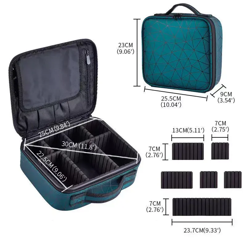 trousse de maquillage professionnelle en cuir pu pour femmes, valise à outils pour ongles, boîte à cosmétiques, organisateur de cosmétiques d'esthéticienne, mallette de rangement